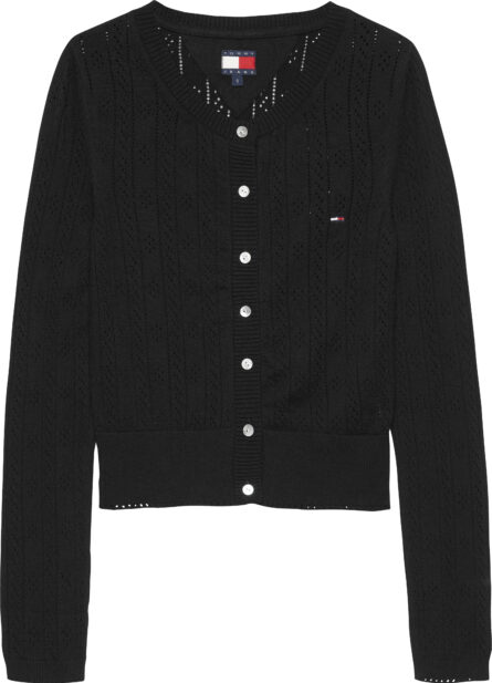 Tommy Hilfiger Pointelle Crew Neck Slim Cardigan γυναικεία ζακέτα DW0DW20966