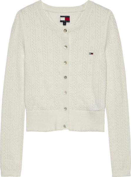 Tommy Hilfiger Pointelle Crew Neck Slim Cardigan γυναικεία ζακέτα DW0DW20966
