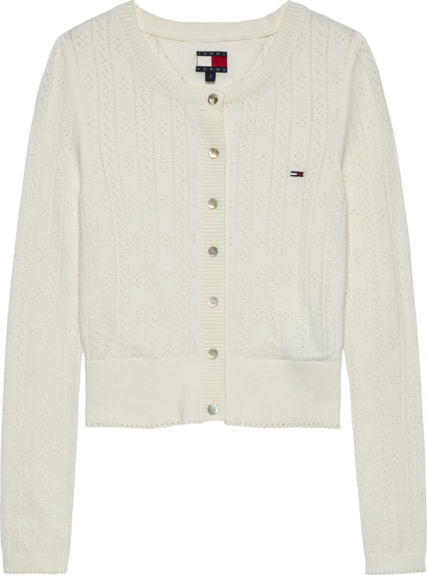 Tommy Hilfiger Pointelle Crew Neck Slim Cardigan γυναικεία ζακέτα DW0DW20966 Tommy Hilfiger Pointelle Crew Neck Slim Cardigan γυναικεία ζακέτα DW0DW20966