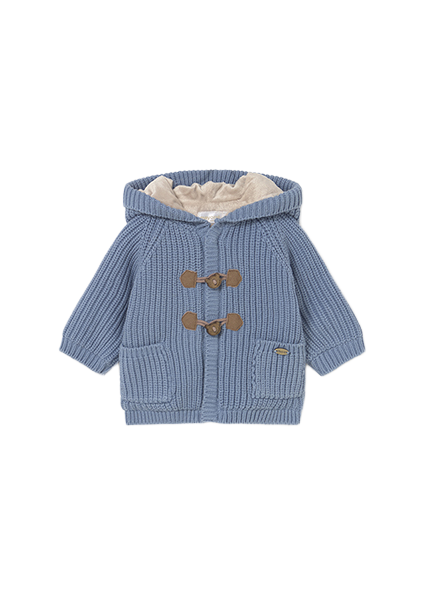 Mayoral Newborn πλεκτή ζακέτα με κουκούλα για αγοράκι 15-02330