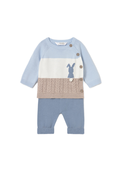 Mayoral Newborn σετ πλεκτό πουλόβερ και παντελόνι για αγόρι 15-02569
