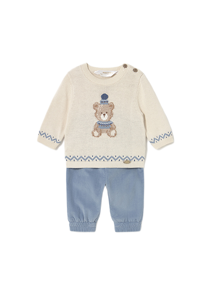 Mayoral Newborn σετ παντελόνι και πουλόβερ για αγοράκι 15-02580