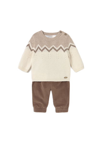 Mayoral Newborn σετ παντελόνι και πουλόβερ για αγοράκι 15-02580