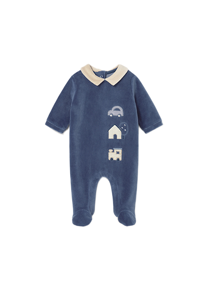 Mayoral Newborn φορμάκι βελουτέ για αγοράκι 15-02716