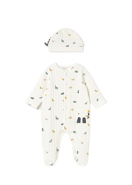 Mayoral Newborn ολόσωμο πιτζαμάκι για αγοράκι με σκουφάκι 15-02717