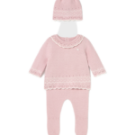 Mayoral Newborn βρεφικό πλεκτό σετ 3 τεμαχίων για κοριτσάκι 15-02556