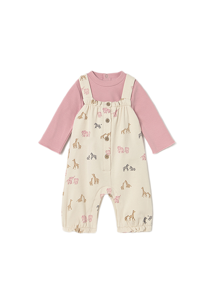 Mayoral Newborn βρεφικό σετ για κοριτσάκι σαλοπέτα και μπλούζα 15-02606