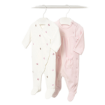 Mayoral Newborn βρεφικό σετ 2 ολόσωμα πιτζαμάκια βελουτέ για κοριτσάκι 15-02706