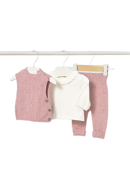 Mayoral Newborn βρεφικό πλεκτό σετ για κοριτσάκι 3 τεμαχίων 15-02709