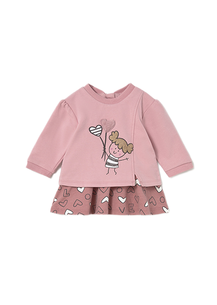 Mayoral Newborn βρεφικό φόρεμα για κοριτσάκι συνδυασμένο 15-02833