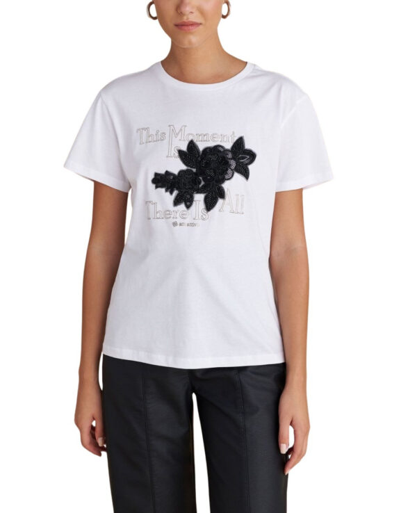 Attrattivo γυναικείο κοντομάνικο t shirt με στάμπα παγιέτα 9921802 Attrattivo γυναικείο κοντομάνικο t shirt με στάμπα παγιέτα 9921802