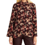 Attrattivo γυναικείο μακρυμάνικο εμπριμέ πουκάμισο 9922428