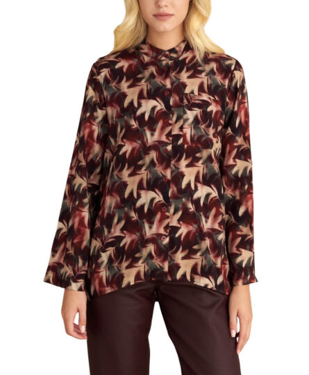 Attrattivo γυναικείο μακρυμάνικο εμπριμέ πουκάμισο 9922428