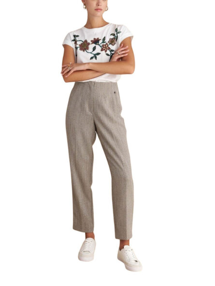 Attrattivo γυναικείο ίσιο παντελόνι ψαροκόκκαλο 9921575