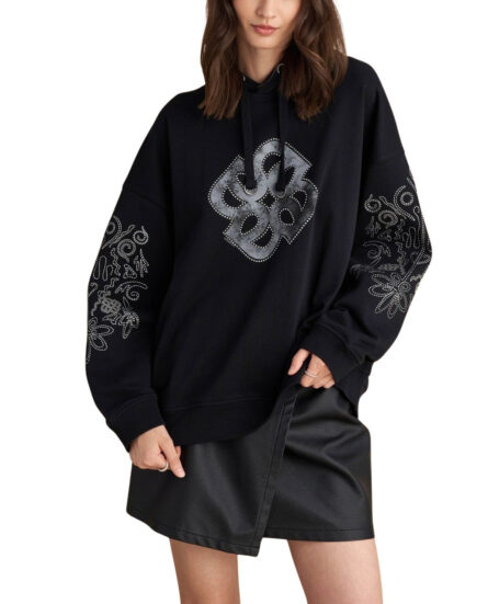 Attrattivo γυναικείο oversized φούτερ με σχέδια και στρας 9921603