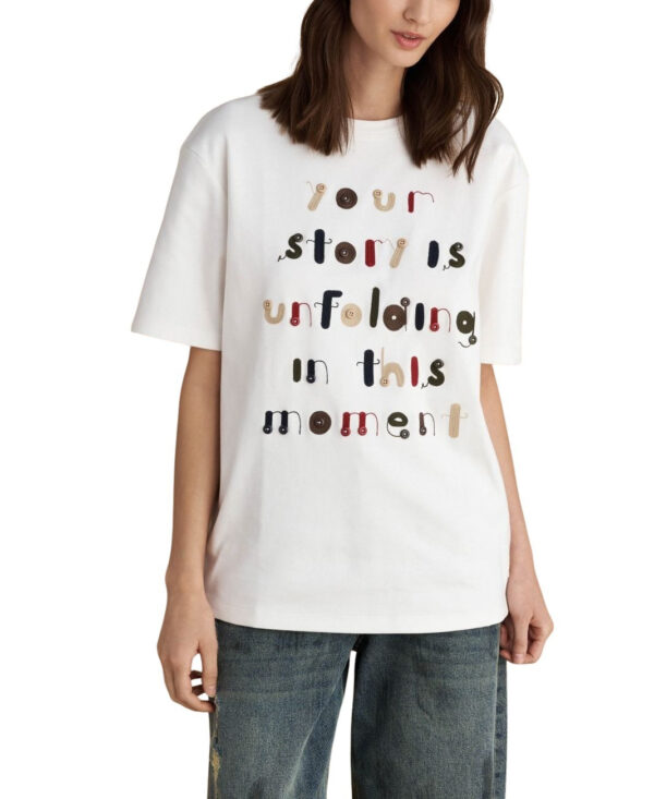 Attrattivo γυναικείο κοντομάνικο t-shirt με lettering 9921605 Attrattivo γυναικείο κοντομάνικο t-shirt με lettering 9921605