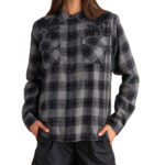 Attrattivo γυναικείο πουκάμισο καρό με κεντήματα 9921673