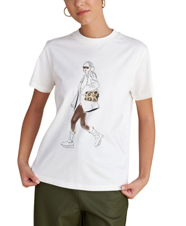 Attrattivo γυναικείο κοντομάνικο t-shirt με τύπωμα 9921797 Attrattivo γυναικείο κοντομάνικο t-shirt με τύπωμα 9921797