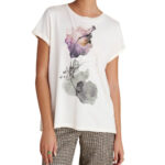 Attrattivo γυναικείο κοντομάνικο t-shirt με τύπωμα και άνοιγμα στην πλάτη 9921800