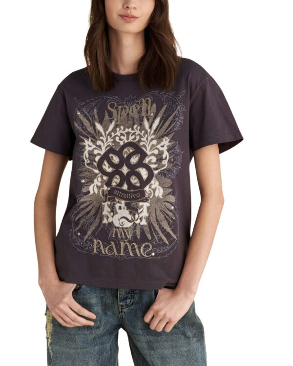 Attrattivo γυναικείο κοντομάνικο t-shirt με τύπωμα 9921804 Attrattivo γυναικείο κοντομάνικο t-shirt με τύπωμα 9921804