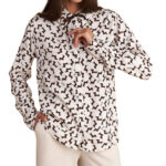 Attrattivo γυναικείο πουκάμισο με σχέδιο σκυλάκια 9922024