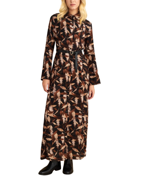 Attrattivo γυναικείο μακρύ εμπριμέ φόρεμα με ζώνη 9922429 Attrattivo γυναικείο μακρύ εμπριμέ φόρεμα με ζώνη 9922429