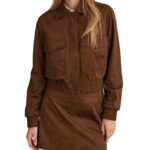 Attrattivo γυναικείο bomber μπουφάν σουέντ 9921533