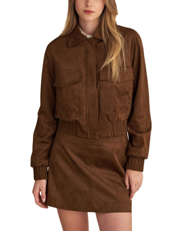 Attrattivo γυναικείο bomber μπουφάν σουέντ 9921533