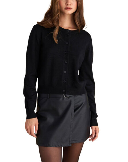 Attrattivo γυναικεία πλεκτή μονόχρωμη ζακέτα 9P22813