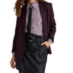 Attrattivo γυναικείο μονόχρωμο σακάκι ίσια γραμμή 92220646