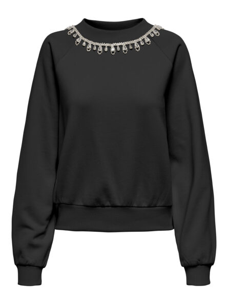 Only Onljett γυναικεία μπλούζα φούτερ με στρας κόσμημα 15355912