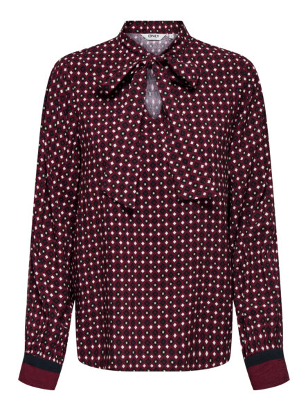 Only Onlveda γυναικεία μπλούζα εμπριμέ με φιόγκο 15357486