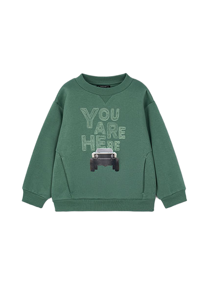 Mayoral παιδική μπλούζα φούτερ για αγόρι τύπωμα αυτοκίνητο 15-04404