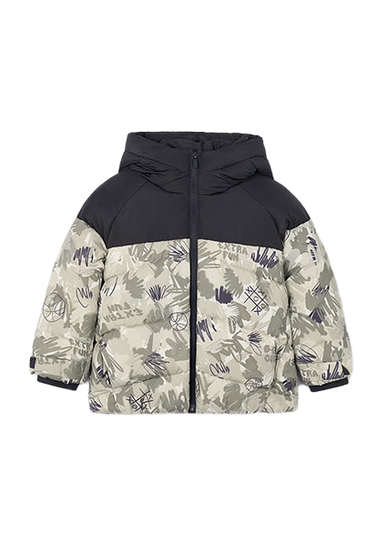 Mayoral παιδικό μπουφάν για αγόρι σταμπωτό με κουκούλα 15-04417