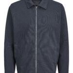 Jack&Jones ανδρική μονόχρωμη ζακέτα με φερμουάρ 12276047