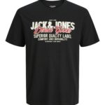 Jack&Jones ανδρικό μονόχρωμο κοντομάνικο t shirt με τύπωμα 12279535