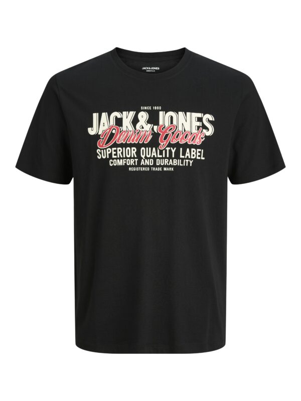 Jack&Jones ανδρικό μονόχρωμο κοντομάνικο t shirt με τύπωμα 12279535