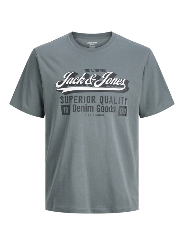 Jack&Jones ανδρικό μονόχρωμο κοντομάνικο t shirt με τύπωμα 12279535