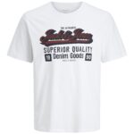 Jack&Jones ανδρικό μονόχρωμο κοντομάνικο t shirt με τύπωμα 12279535