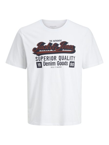 Jack&Jones ανδρικό μονόχρωμο κοντομάνικο t shirt με τύπωμα 12279535