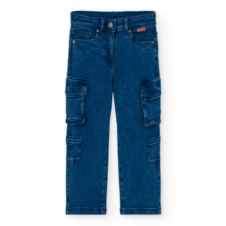 Boboli παιδικό τζιν παντελόνι cargo για κορίτσι 432010