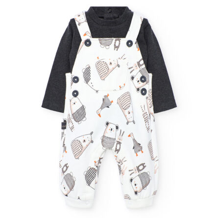 Boboli βρεφική ολόσωμη σαλοπέτα με μπλουζάκι για νεογέννητο αγοράκι 122139