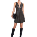 Toi Moi γυναικείο φόρεμα σαλοπέτα δερματίνη 50-6693-225