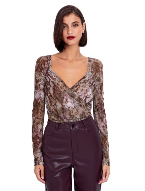 Toi Moi γυναικείο τούλινο τοπ φίδι 80-6647-225 Toi Moi γυναικείο τούλινο τοπ φίδι 80-6647-225