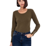 Toi Moi γυναικεία πλεκτή μπλούζα στρογγυλή λαιμόκοψη 70-4817-225