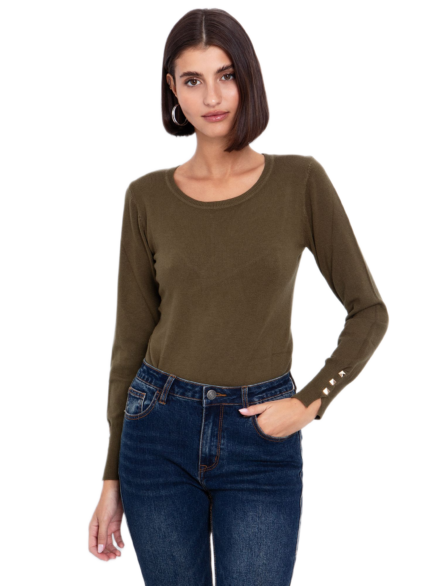 Toi Moi γυναικεία πλεκτή μπλούζα στρογγυλή λαιμόκοψη 70-4817-225