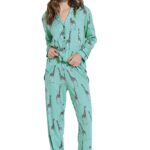 Jeannette γυναικεία κουμπωτή πυζάμα καμηλοπάρδαλη 8109