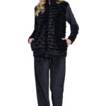 Jeannette γυναικεία βελούδινη φόρμα με γούνα 8162