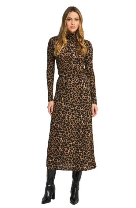 Funky Buddha γυναικεία μίντι λέοπαρ φούστα FBL012-127-14