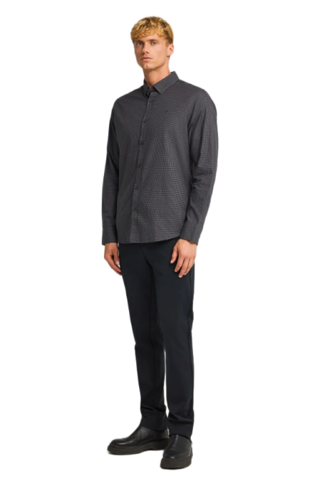 Funky Buddha ανδρικό βαμβακερό καρό πουκάμισο FBM012-004-05